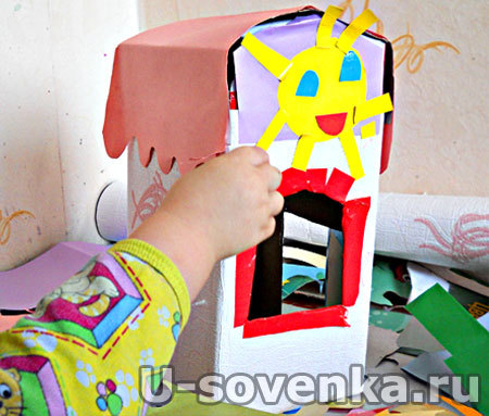 домик из коробки